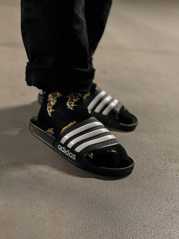 Шлепки летние адидас черно-белые adidas шлепанцы черные мужские адидас ...
