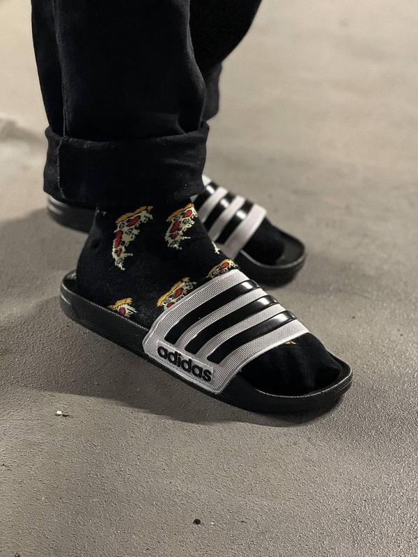 Шлепки летние адидас черно-белые adidas шлепанцы стильные мужские ...