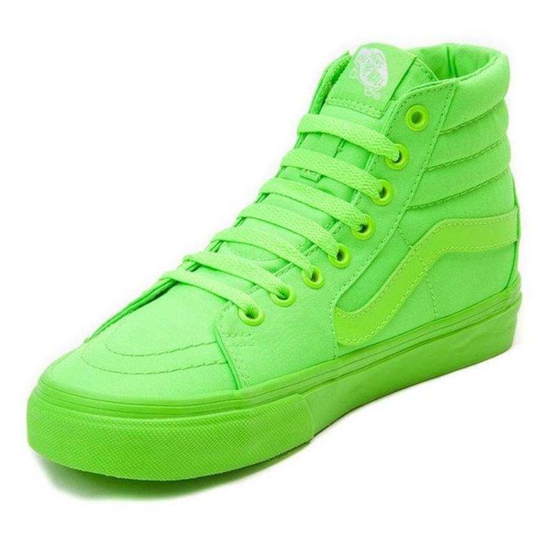 neon green sk8 hi vans