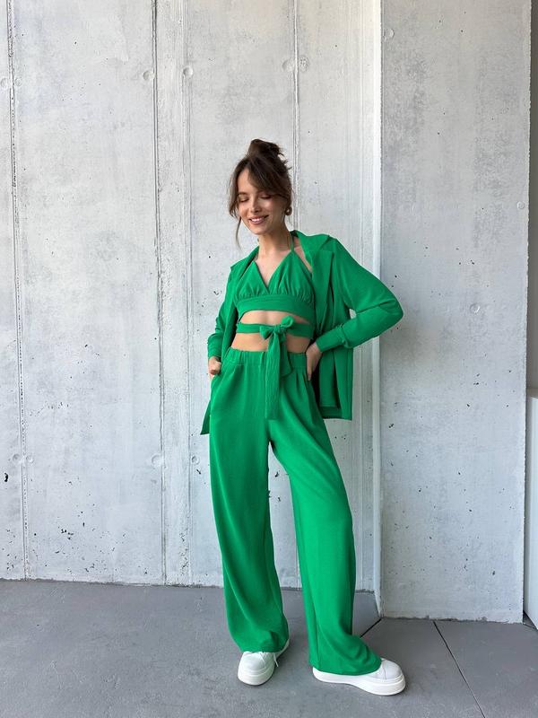 Женский брючный костюм легкий летний на лето базовый розовый черный ...