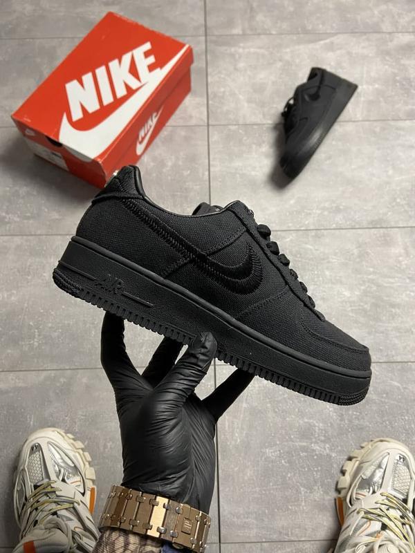 Af1 all hot sale black low