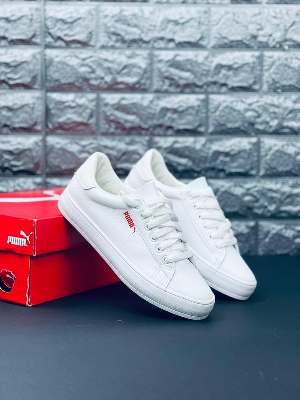 Кроссовки белые женские puma, удобные мягкие кроссовки кеды пума топ ...