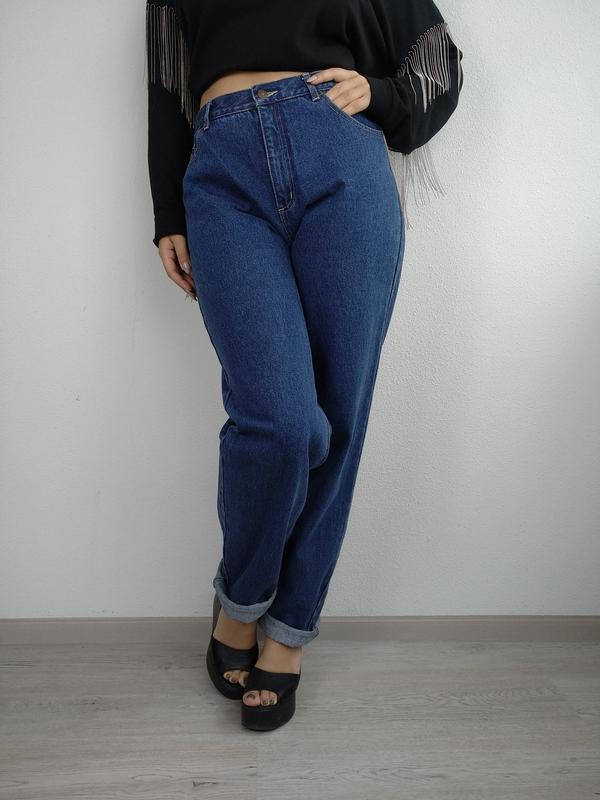 Джинсы мом с высокой посадкой brooker jeans бойфренды синие — цена 599 грн  в каталоге Джинсы ✓ Купить женские вещи по доступной цене на Шафе | Украина  #27183370