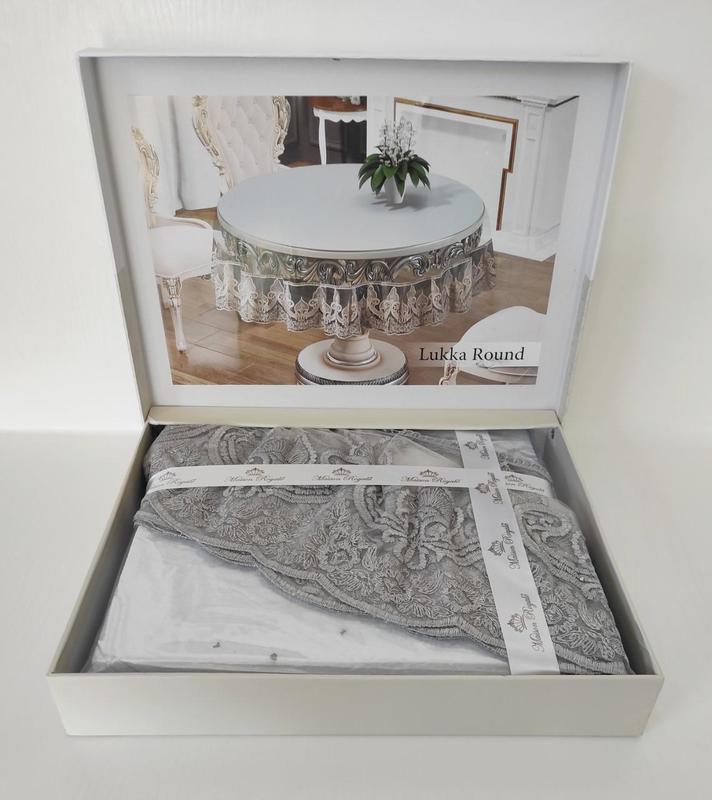 Силиконовая скатерть с кружевом maison royale 160 круг lukka grey ...