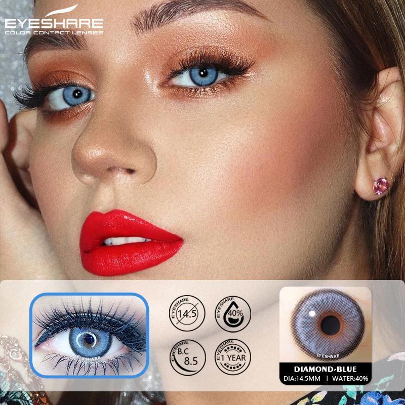 Цветные линзы blue голубые + контейнер для хранения в подарок — цена ...