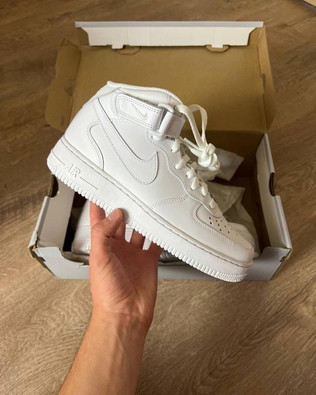 Кожаные белые оригинальные кроссовки nike air force 1 білі оригінальні ...