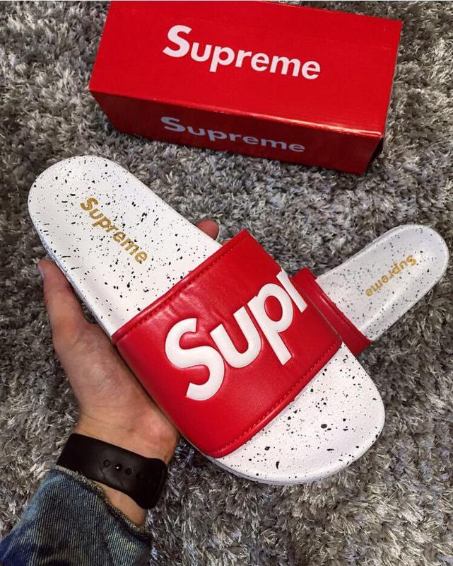 Мужские тапочки nike чоловічі шльопанці supreme красные шлепанцы adidas ...