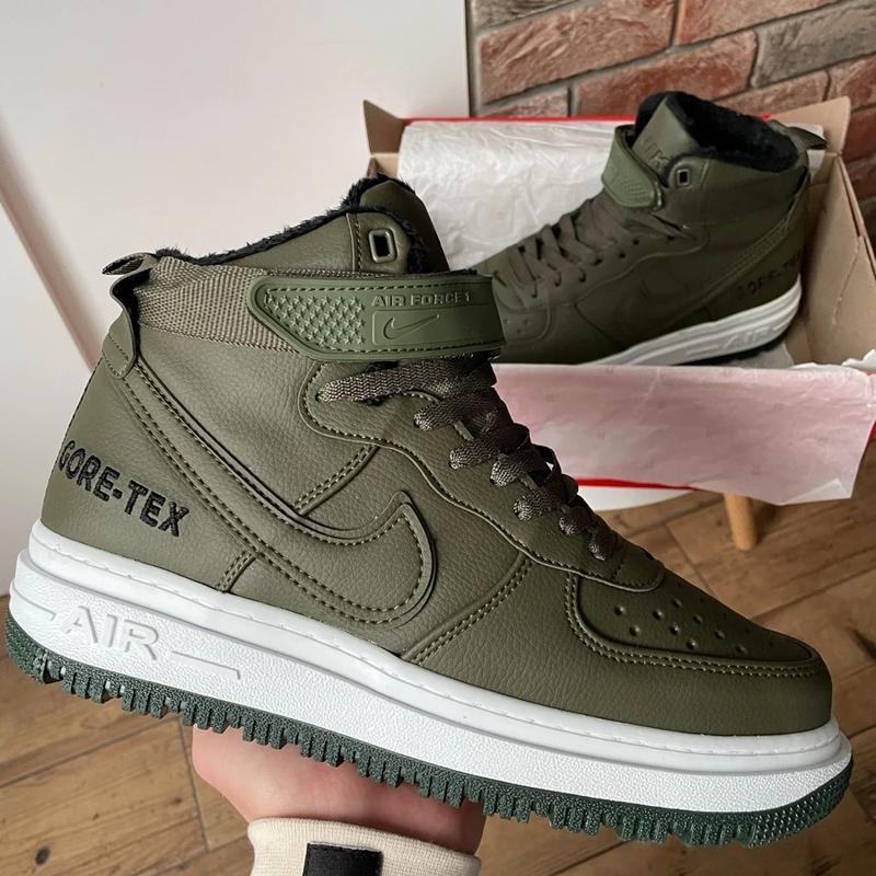 Мужские кроссовки nike air force 1 gore-tex haki\white хутро — цена ...