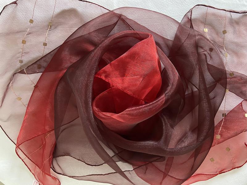 Женский воздушный красно-бордовый шарф палантин — цена 340 грн в каталоге Шарфы и платки ✓ Купить женские вещи по доступной цене на Шафе