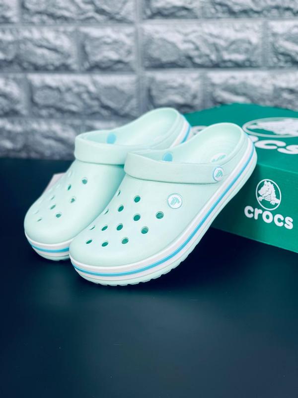 Шлепанцы crocs крокс женские мятного цвета стильные женские крокс ...