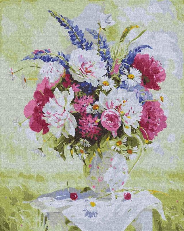 Картина по номерам идейка eideik still life с пионами и люпинами ...