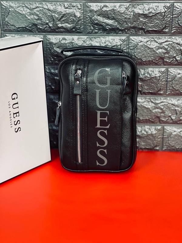 Мужская кожаная сумка guess, барсетка сумка через плечо — цена 1499 грн ...