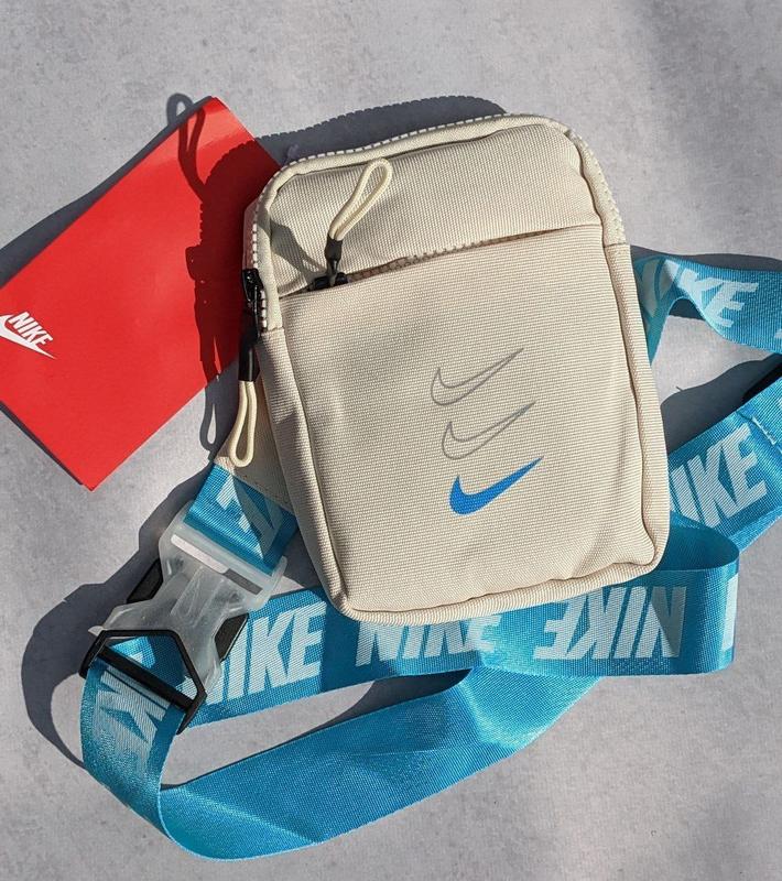Сумка nike, big swoosh, через плече, барсетка найк, молочний колір ...
