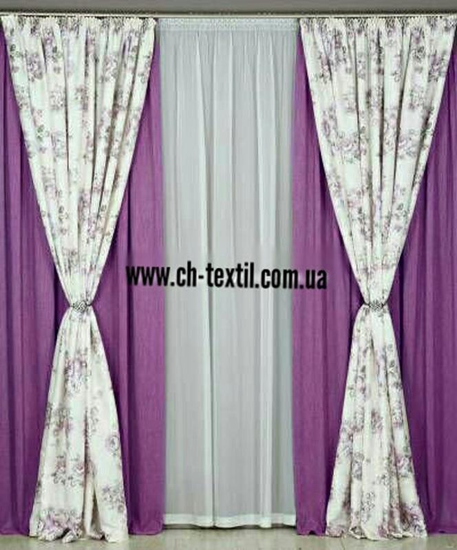 Комплект штор із тканини льон, 4 готові штори — ціна 2580 грн у ...