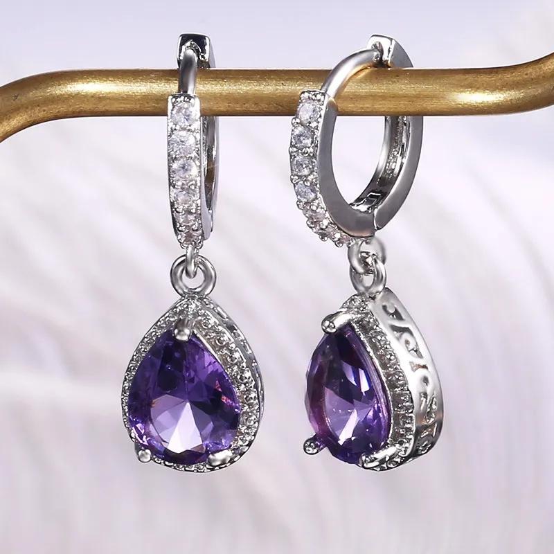 Сережки капельки с аметистом — цена 280 грн в каталоге Серьги Купить ...