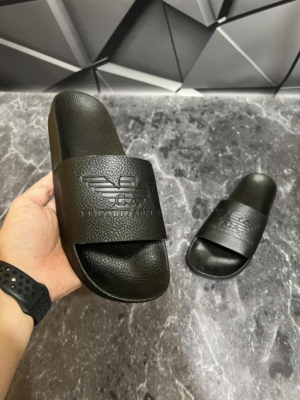 Шлепанцы мужские летние armani повседневные кожаные шлепки та-кожа 44 ...