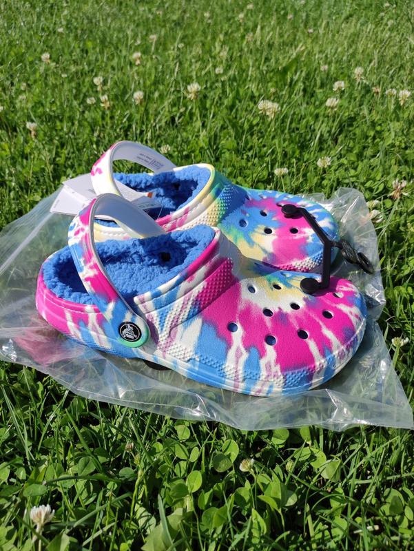 Crocs 41 crocs classic lined tie dye Mario black multi 500 125841959