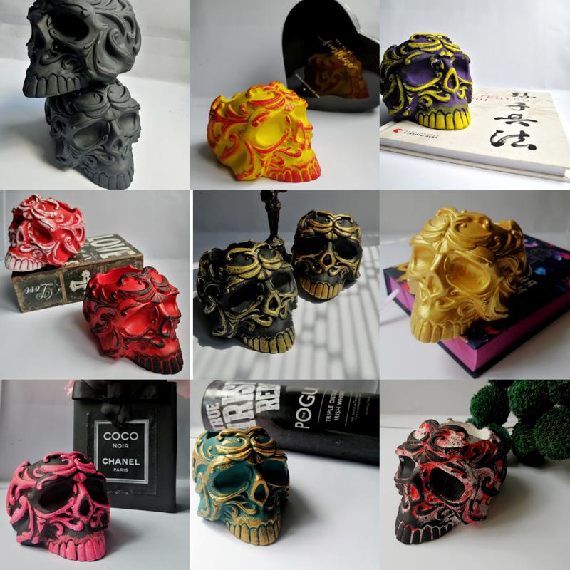 Гипсовое кашпо в форме черепа — цена 120 грн в каталоге Кашпо Купить ...