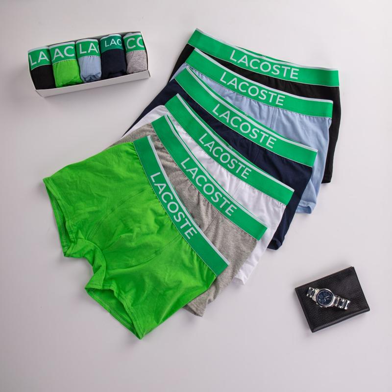 Трусы lacoste 5 штук набор боксеров лакоста ⁇ мужские трусы лакост ...