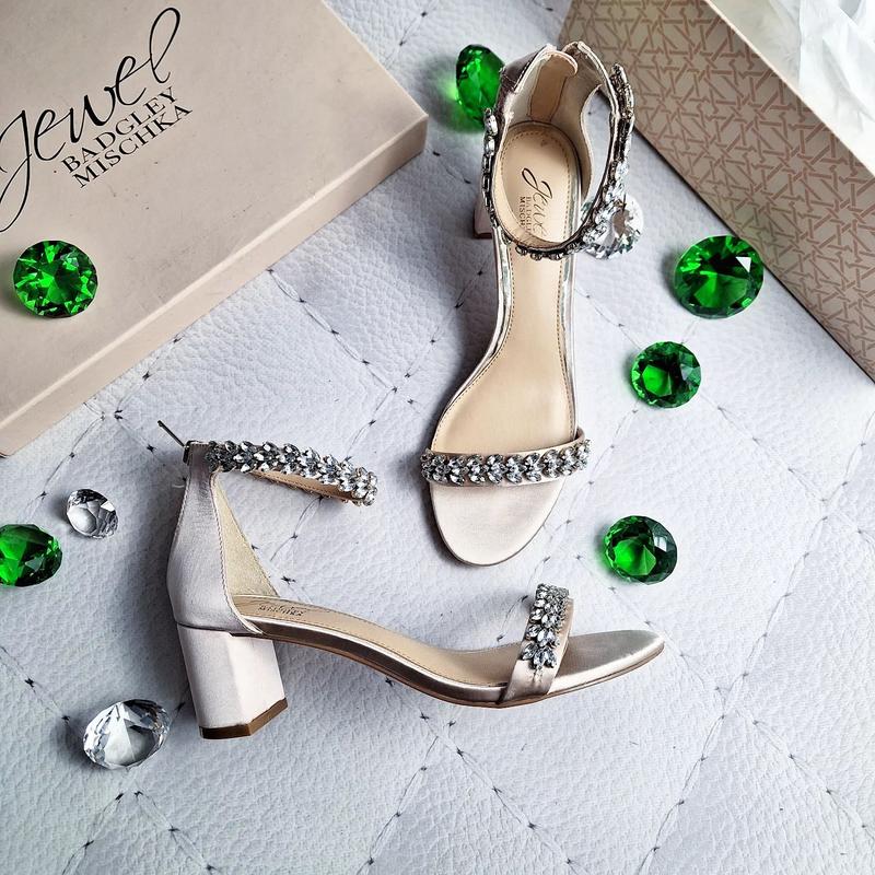 Badgley mischka оригинал сатиновые свадебные босоножки на каблуке ...