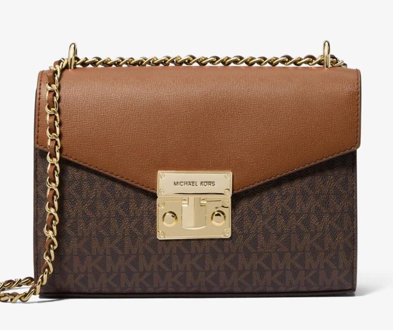 Сумка michael michael kors rose medium logo and faux leather shoulder ...
