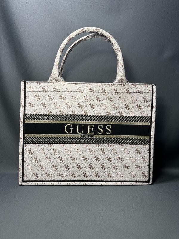 Сумка белая женская в стиле guess сумка большая гесс сумочка шопер ...