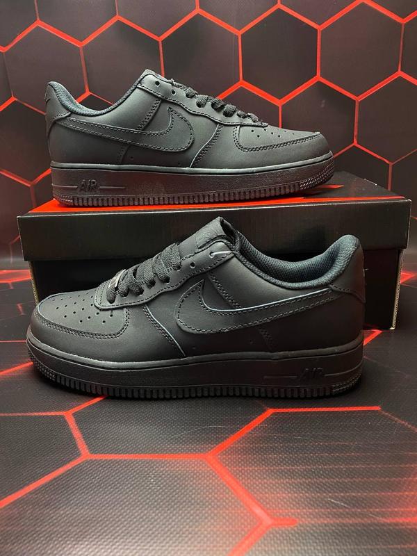 Кроссовки nike air force 1 classic black мужские женские найк аир форс ...