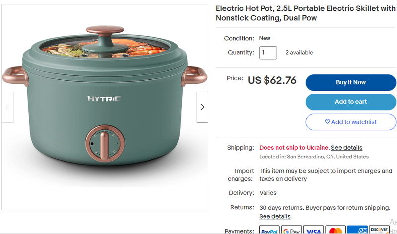  Hytric Hot Pot Electric, 2.5L Portable Electric