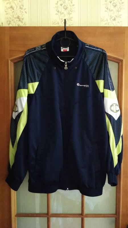 Мужская винтажная олимпийка vintage champion на лампасах (l-xl) редкая ...