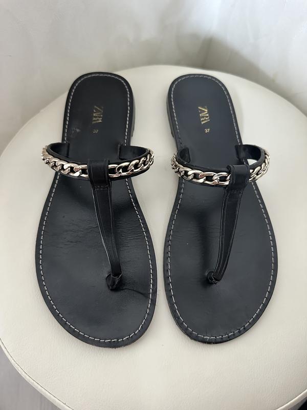 Кожаные шлепанцы zara — ціна 570 грн у каталозі Шльопанці Купити жіночі ...