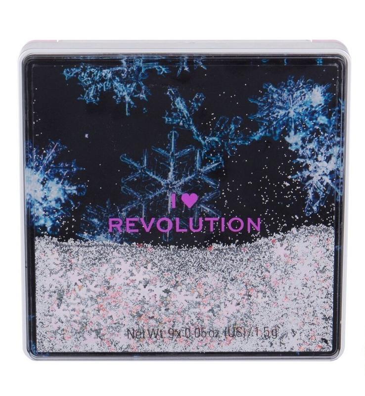 I heart revolution snow globe eyeshadow palette(палетка универсальных 9 цветов от реаолюшн
