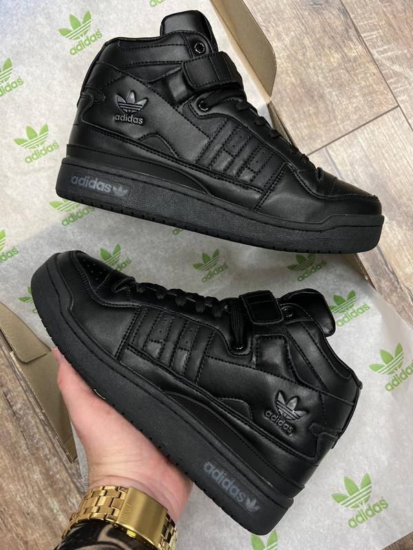 Высокие мужские черные кожаные кроссовки adidas forum 84 high 🆕 адидас ...