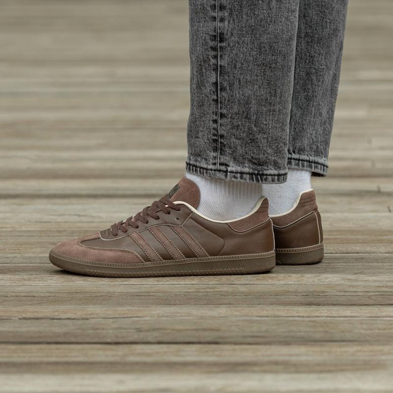Кроссовки мужские, женские adidas samba коричневые, адидас самба, кеды ...