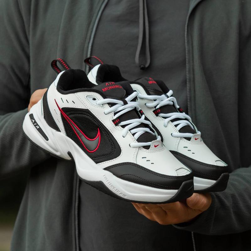 Nike monarch iv white black red online