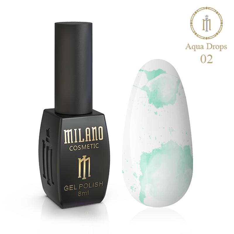 Гель лак аква капли aqua drops milano 8 ml №2 фиолетовый акварельный ...