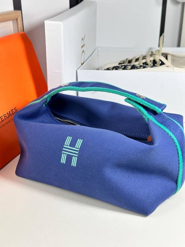 Косметичка тканевая синяя брендовая в стиле hermes — ціна 4400 грн у ...