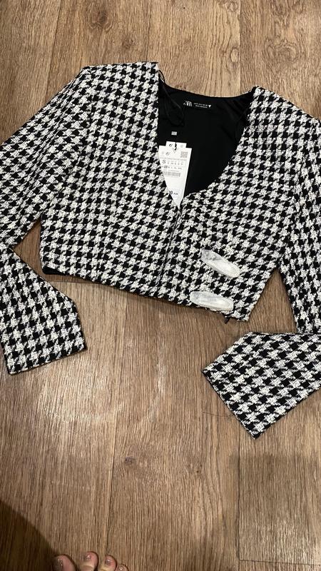 Укорочений блейзер зара zara жіночий піджак — ціна 750 грн у каталозі ...