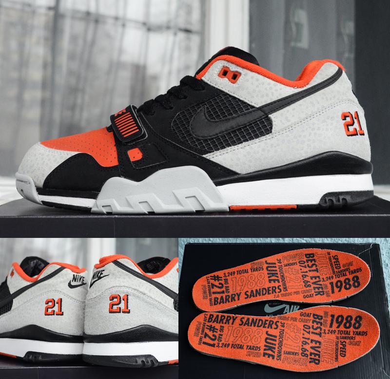 Nike Air Trainer 2 PRM QS Barry Sanders Oklahoma State Safari Black Mens  10.5