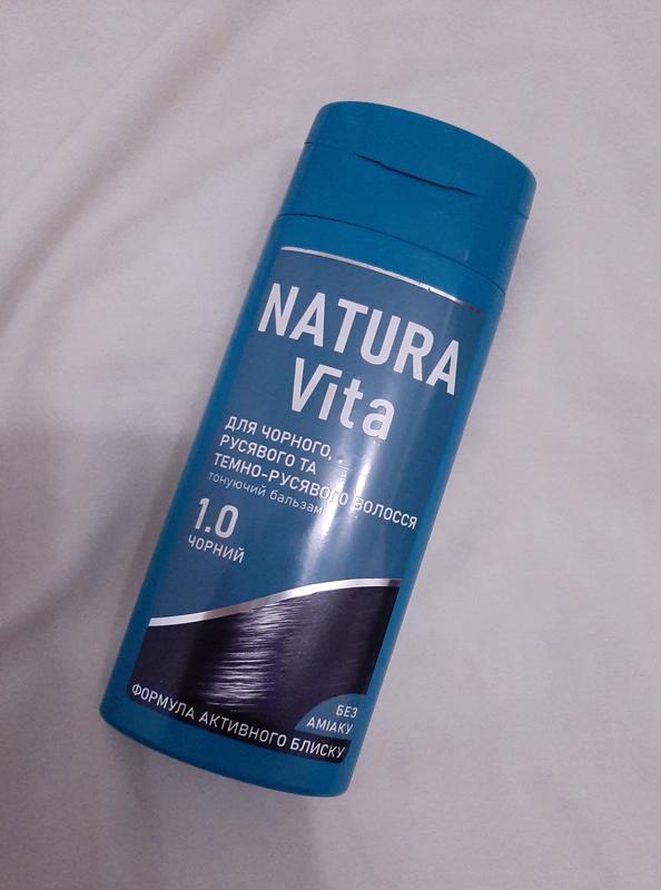 Чёрная тоника/ тонирующий бальзам для волос natura vita, тон 1.0 чёрный ...
