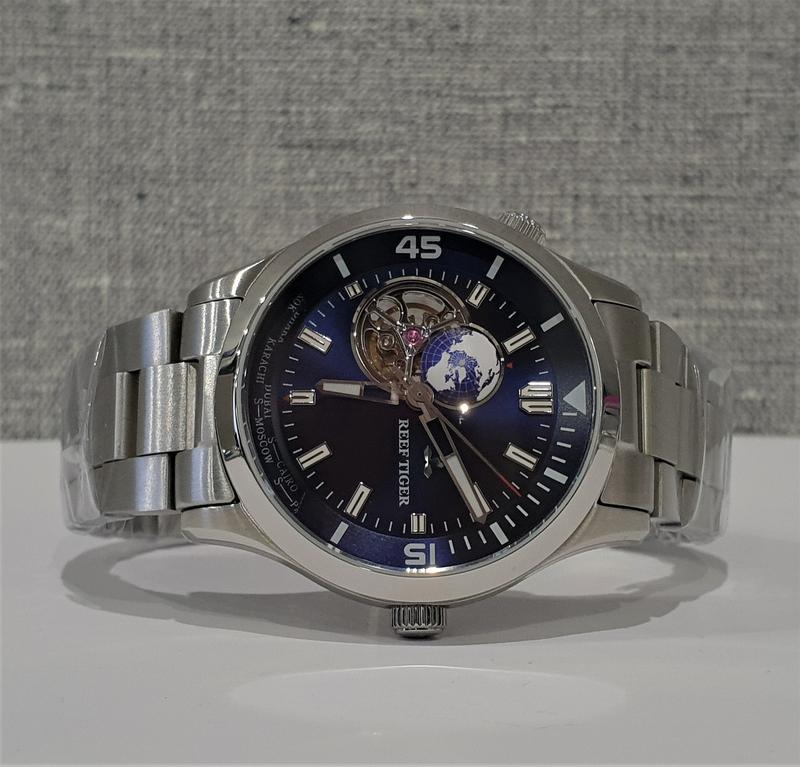 Мужские часы годинник reef tiger rga1693 automatic sapphire 43mm — цена ...