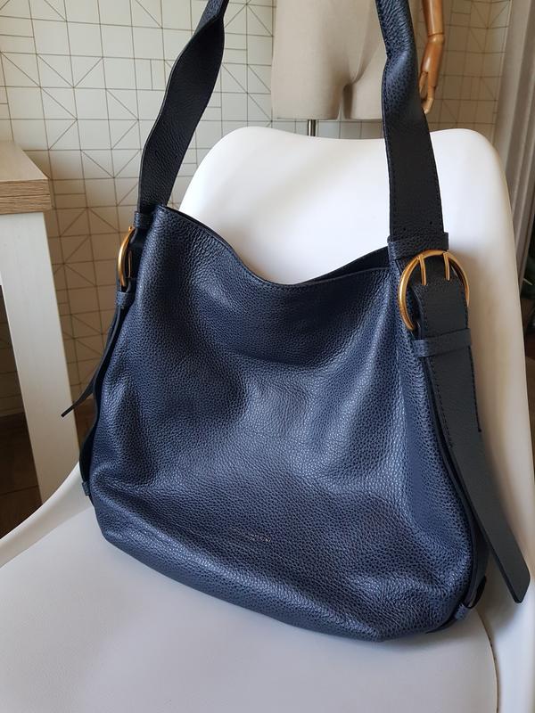 Шикарна жіноча сумка gianni chiarini firenze, темно-синя шкіряна сумка ...