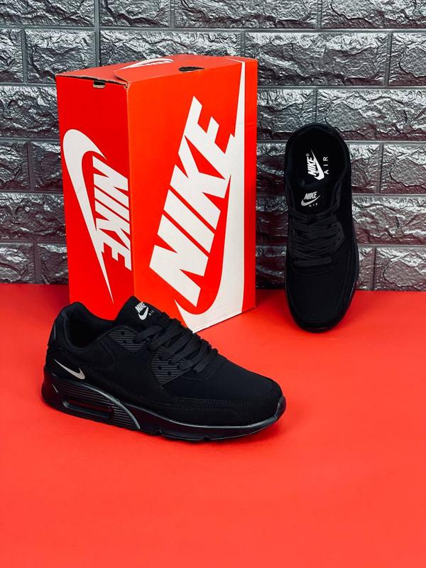 Кросовки nike air max 90 чёрные мужские женские подростковые осенние ...