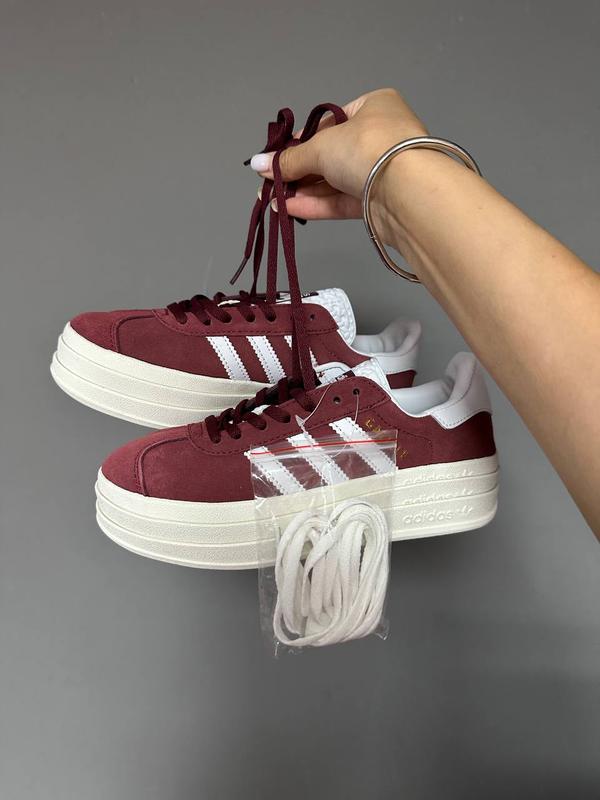 Кеди на платформі adidas gazelle bold “burgundy” premium — ціна 2600 грн у  каталозі Кросівки ✓ Купити жіночі речі за доступною ціною на Шафі | Україна  #130393743