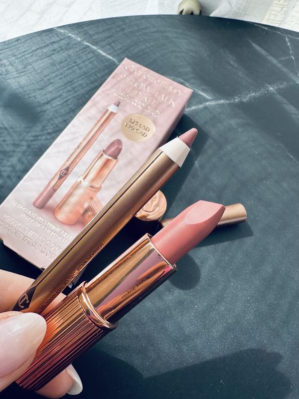 Charlotte tilbury mini pillow talk lipstick & liner set набор помада и ...
