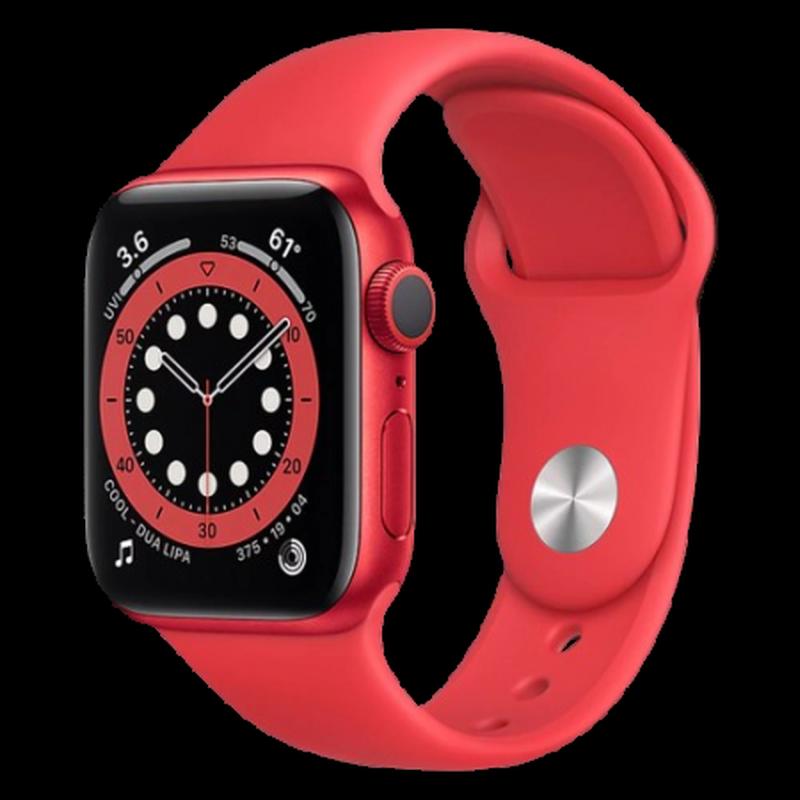 Apple watch 6 40mm red aluminium case with red sport band m00a3