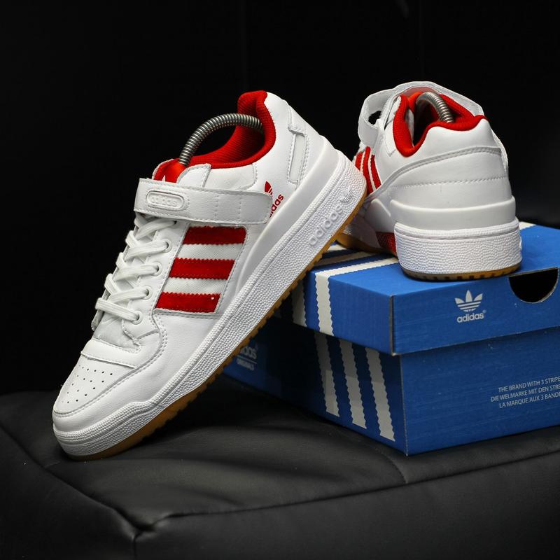 Adidas forum mid white red blue hotsell