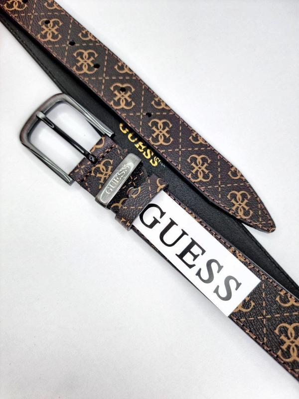 Ремень на пояс коричневый кожаный женский в стиле guess ремень гесс ...