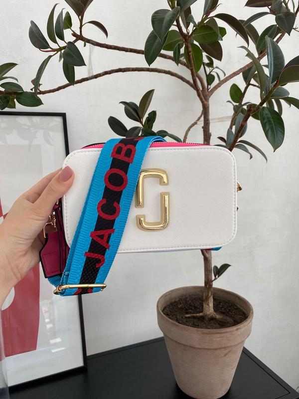 Жіноча сумка марк джейкобс біла marc jacobs the snapshot white/pink ...