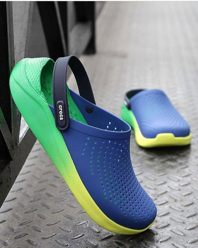 blue green crocs