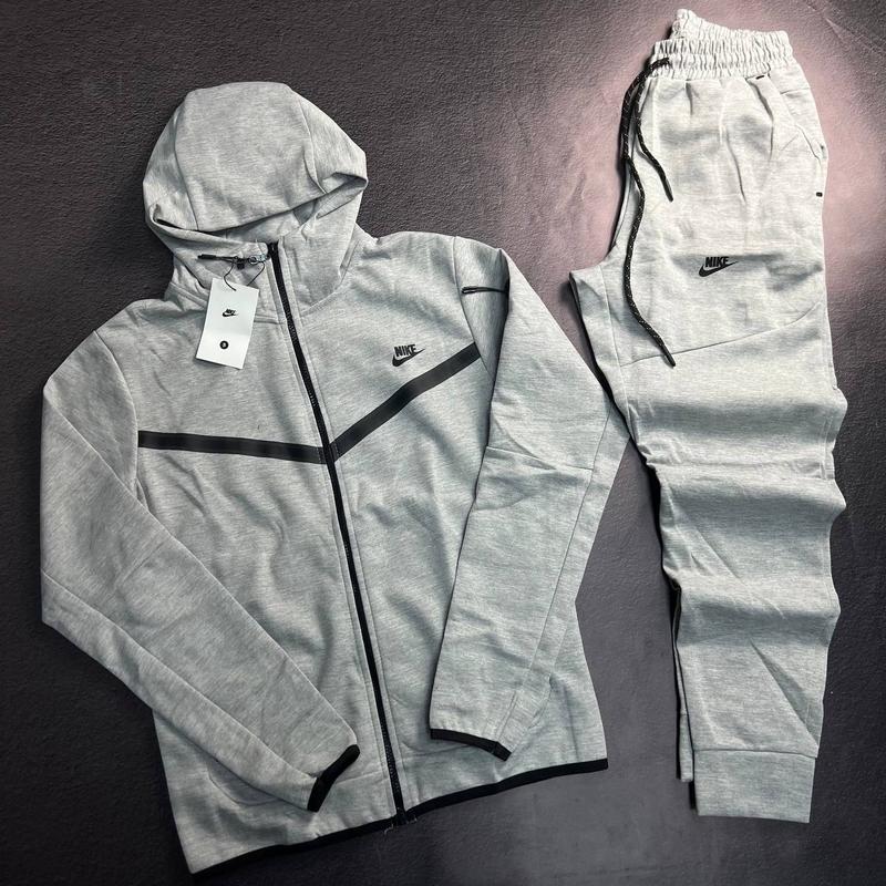 Мужской костюм nike tech fleece серый / качественные спорт костюмы найк ...